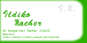 ildiko macher business card